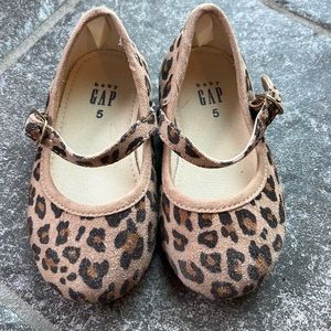 Baby Girl Leopard Print Gap Ballet Flats with Buckle Shoes - Size 5